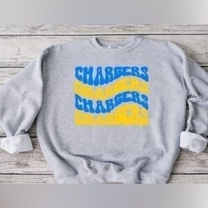 Chargers Wavy Crewneck - Gray